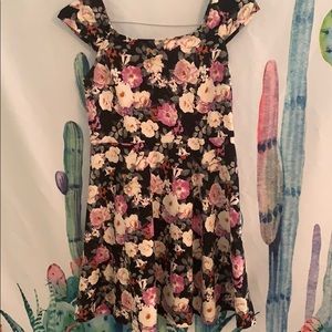 off the shoulder floral dress